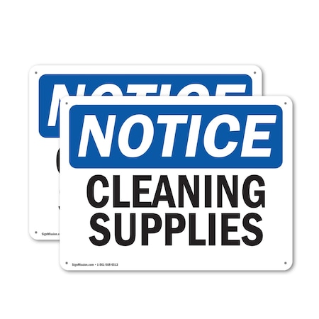 Signmission Cleaning Supplies, 18 in W x Rectangle, Aluminum OS-2PACK-NS-A-1218-L-10654